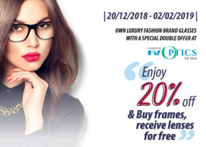 Own luxury, stylish prescription glasses with a double offer from FV Optics: 20% discount + Buy frames, get lenses free