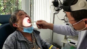 A 79-year-old grandmother can now eat after two years of only being able to swallow porridge