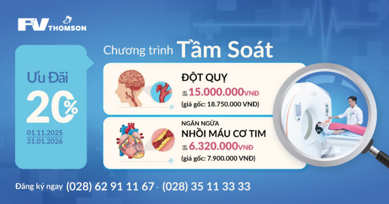 FV hỗ trợ giảm 20% các Chương Trình Tầm Soát Đột Quỵ & Nhồi Máu Cơ Tim (CAD)